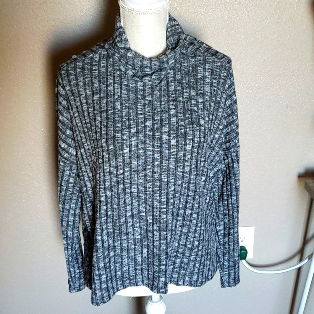 AEO space dye striped turtle neck sweater